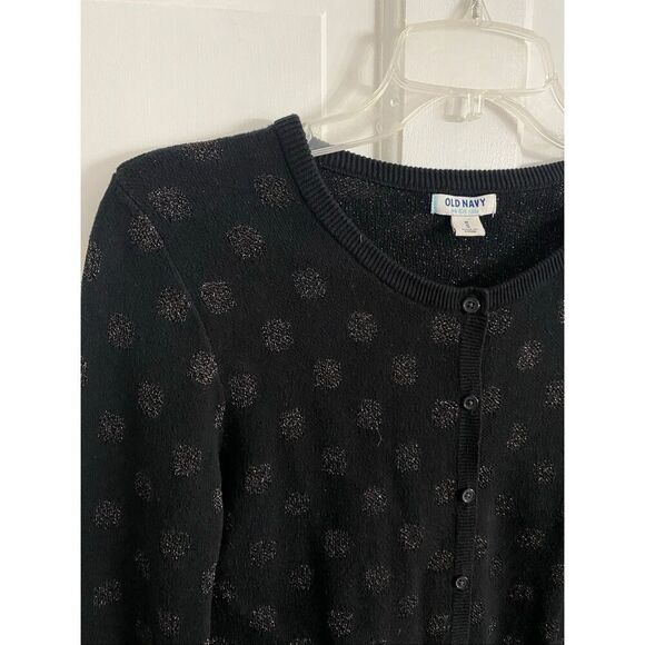 Old Navy metallic polka dot cardigan sweater size M - Picture 3 of 10
